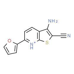 ChemSpider 2D Image | 3-Amino-2-cyano-6-(2-furyl)thieno[2,3-b]pyridin-7-ium | C12H8N3OS