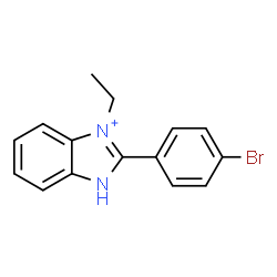 ChemSpider 2D Image | 2-(4-Bromophenyl)-3-ethyl-1H-3,1-benzimidazol-3-ium | C15H14BrN2