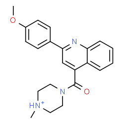 ChemSpider 2D Image | 4-{[2-(4-Methoxyphenyl)-4-quinolinyl]carbonyl}-1-methylpiperazin-1-ium | C22H24N3O2