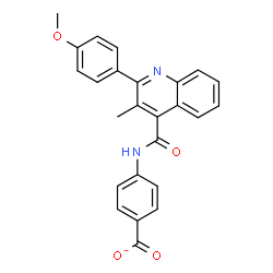 ChemSpider 2D Image | 4-({[2-(4-Methoxyphenyl)-3-methyl-4-quinolinyl]carbonyl}amino)benzoate | C25H19N2O4