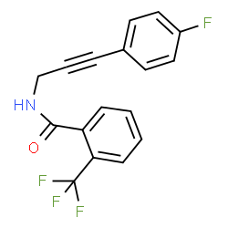 ChemSpider 2D Image | N-[3-(4-Fluorophenyl)-2-propyn-1-yl]-2-(trifluoromethyl)benzamide | C17H11F4NO