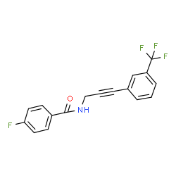ChemSpider 2D Image | 4-Fluoro-N-{3-[3-(trifluoromethyl)phenyl]-2-propyn-1-yl}benzamide | C17H11F4NO