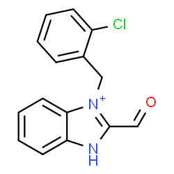 ChemSpider 2D Image | 3-(2-Chlorobenzyl)-2-formyl-1H-benzimidazol-3-ium | C15H12ClN2O