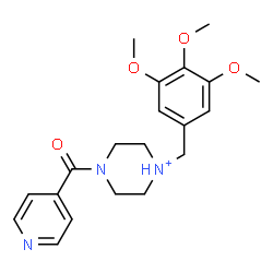 ChemSpider 2D Image | 4-Isonicotinoyl-1-(3,4,5-trimethoxybenzyl)piperazin-1-ium | C20H26N3O4