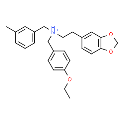 ChemSpider 2D Image | 2-(1,3-Benzodioxol-5-yl)-N-(4-ethoxybenzyl)-N-(3-methylbenzyl)ethanaminium | C26H30NO3