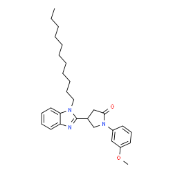 ChemSpider 2D Image | 1-(3-Methoxyphenyl)-4-(1-undecyl-1H-benzimidazol-2-yl)-2-pyrrolidinone | C29H39N3O2
