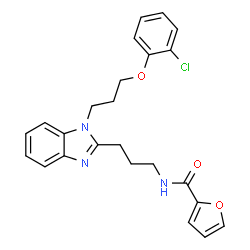 ChemSpider 2D Image | N-(3-{1-[3-(2-Chlorophenoxy)propyl]-1H-benzimidazol-2-yl}propyl)-2-furamide | C24H24ClN3O3