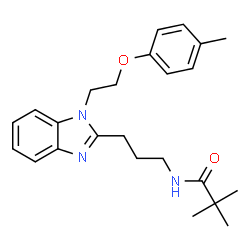 ChemSpider 2D Image | 2,2-Dimethyl-N-(3-{1-[2-(4-methylphenoxy)ethyl]-1H-benzimidazol-2-yl}propyl)propanamide | C24H31N3O2