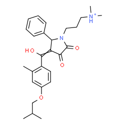 ChemSpider 2D Image | 3-{3-[Hydroxy(4-isobutoxy-2-methylphenyl)methylene]-4,5-dioxo-2-phenyl-1-pyrrolidinyl}-N,N-dimethyl-1-propanaminium | C27H35N2O4