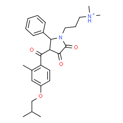 ChemSpider 2D Image | 3-[3-(4-Isobutoxy-2-methylbenzoyl)-4,5-dioxo-2-phenyl-1-pyrrolidinyl]-N,N-dimethyl-1-propanaminium | C27H35N2O4