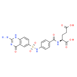 ChemSpider 2D Image | N-(4-{[(2-Amino-4-oxo-1,4-dihydro-6-quinazolinyl)sulfonyl]amino}benzoyl)-L-glutamic acid | C20H19N5O8S
