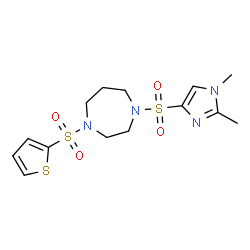 ChemSpider 2D Image | 1-[(1,2-Dimethyl-1H-imidazol-4-yl)sulfonyl]-4-(2-thienylsulfonyl)-1,4-diazepane | C14H20N4O4S3