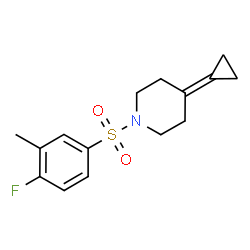 ChemSpider 2D Image | 4-Cyclopropylidene-1-[(4-fluoro-3-methylphenyl)sulfonyl]piperidine | C15H18FNO2S