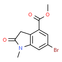 ChemSpider 2D Image | Methyl 6-bromo-1-methyl-2-oxo-4-indolinecarboxylate | C11H10BrNO3