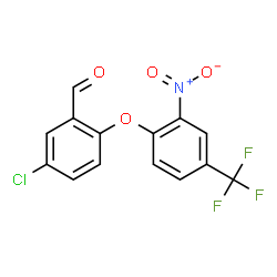 ChemSpider 2D Image | 5-Chloro-2-[2-nitro-4-(trifluoromethyl)phenoxy]benzaldehyde | C14H7ClF3NO4