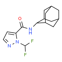 ChemSpider 2D Image | N-(Adamantan-2-yl)-1-(difluoromethyl)-1H-pyrazole-5-carboxamide | C15H19F2N3O