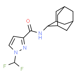 ChemSpider 2D Image | N-(Adamantan-2-yl)-1-(difluoromethyl)-1H-pyrazole-3-carboxamide | C15H19F2N3O