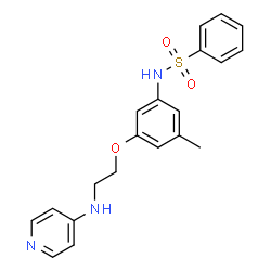 ChemSpider 2D Image | N-{3-Methyl-5-[2-(4-pyridinylamino)ethoxy]phenyl}benzenesulfonamide | C20H21N3O3S