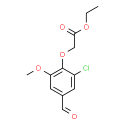 ChemSpider 2D Image | Ethyl (2-chloro-4-formyl-6-methoxyphenoxy)acetate | C12H13ClO5