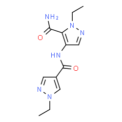 ChemSpider 2D Image | N-(5-Carbamoyl-1-ethyl-1H-pyrazol-4-yl)-1-ethyl-1H-pyrazole-4-carboxamide | C12H16N6O2