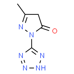 ChemSpider 2D Image | 2,4-Dihydro-5-methyl-2-(2H-tetrazol-5-yl)-3H-pyrazol-3-one | C5H6N6O