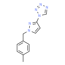 ChemSpider 2D Image | 1-[1-(4-Methylbenzyl)-1H-pyrazol-3-yl]-1H-tetrazole | C12H12N6