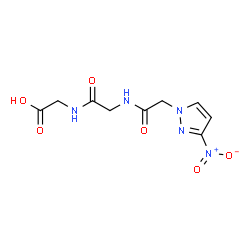 ChemSpider 2D Image | N-[(3-Nitro-1H-pyrazol-1-yl)acetyl]glycylglycine | C9H11N5O6