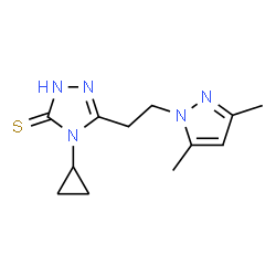 ChemSpider 2D Image | 4-cyclopropyl-5-[2-(3,5-dimethylpyrazol-1-yl)ethyl]-2H-1,2,4-triazole-3-thione | C12H17N5S