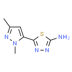ChemSpider 2D Image | 5-(1,3-Dimethyl-1H-pyrazol-5-yl)-1,3,4-thiadiazol-2-amine | C7H9N5S