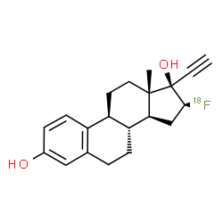 ChemSpider 2D Image | (16beta,17alpha)-16-(~18~F)Fluoro-19-norpregna-1,3,5(10)-trien-20-yne-3,17-diol | C20H2318FO2