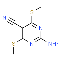 ChemSpider 2D Image | 2-Amino-4,6-bis(methylsulfanyl)-5-pyrimidinecarbonitrile | C7H8N4S2