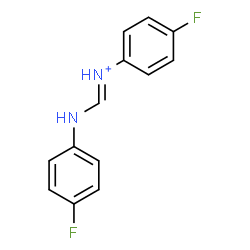 ChemSpider 2D Image | (E)-N-(4-Fluorophenyl)[(4-fluorophenyl)amino]methaniminium | C13H11F2N2