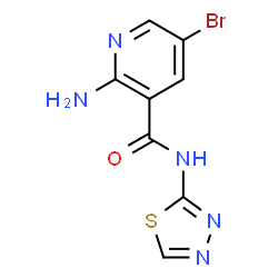 ChemSpider 2D Image | 2-Amino-5-bromo-N-(1,3,4-thiadiazol-2-yl)nicotinamide | C8H6BrN5OS