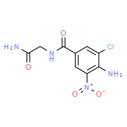 ChemSpider 2D Image | 4-Amino-N-(2-amino-2-oxoethyl)-3-chloro-5-nitrobenzamide | C9H9ClN4O4