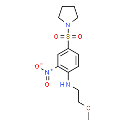 ChemSpider 2D Image | N-(2-Methoxyethyl)-2-nitro-4-(1-pyrrolidinylsulfonyl)aniline | C13H19N3O5S