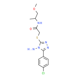ChemSpider 2D Image | 2-{[4-Amino-5-(4-chlorophenyl)-4H-1,2,4-triazol-3-yl]sulfanyl}-N-(1-methoxy-2-propanyl)acetamide | C14H18ClN5O2S
