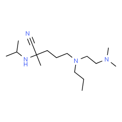 ChemSpider 2D Image | 5-{[2-(Dimethylamino)ethyl](propyl)amino}-2-(isopropylamino)-2-methylpentanenitrile | C16H34N4