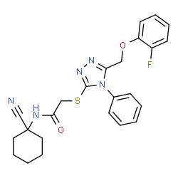 ChemSpider 2D Image | N-(1-Cyanocyclohexyl)-2-({5-[(2-fluorophenoxy)methyl]-4-phenyl-4H-1,2,4-triazol-3-yl}sulfanyl)acetamide | C24H24FN5O2S