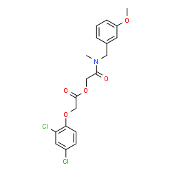 ChemSpider 2D Image | 2-[(3-Methoxybenzyl)(methyl)amino]-2-oxoethyl (2,4-dichlorophenoxy)acetate | C19H19Cl2NO5