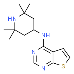 ChemSpider 2D Image | N-(2,2,6,6-Tetramethyl-4-piperidinyl)thieno[2,3-d]pyrimidin-4-amine | C15H22N4S