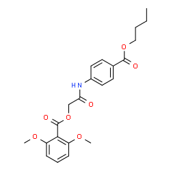 ChemSpider 2D Image | 2-{[4-(Butoxycarbonyl)phenyl]amino}-2-oxoethyl 2,6-dimethoxybenzoate | C22H25NO7