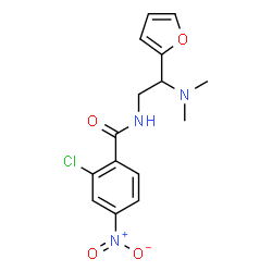 ChemSpider 2D Image | 2-Chloro-N-[2-(dimethylamino)-2-(2-furyl)ethyl]-4-nitrobenzamide | C15H16ClN3O4