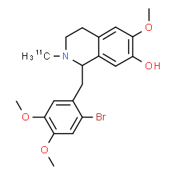 ChemSpider 2D Image | 1-(2-Bromo-4,5-dimethoxybenzyl)-6-methoxy-2-(~11~C)methyl-1,2,3,4-tetrahydro-7-isoquinolinol | C1911CH24BrNO4