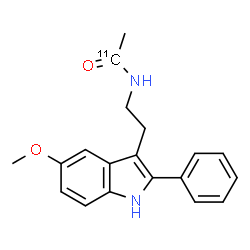 ChemSpider 2D Image | N-[2-(5-Methoxy-2-phenyl-1H-indol-3-yl)ethyl](1-~11~C)acetamide | C1811CH20N2O2