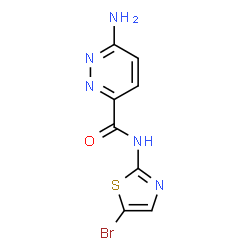 ChemSpider 2D Image | 6-Amino-N-(5-bromo-1,3-thiazol-2-yl)-3-pyridazinecarboxamide | C8H6BrN5OS
