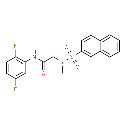 ChemSpider 2D Image | N-(2,5-Difluorophenyl)-N~2~-methyl-N~2~-(2-naphthylsulfonyl)glycinamide | C19H16F2N2O3S