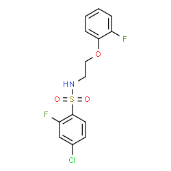 ChemSpider 2D Image | 4-Chloro-2-fluoro-N-[2-(2-fluorophenoxy)ethyl]benzenesulfonamide | C14H12ClF2NO3S