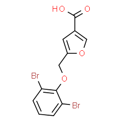 ChemSpider 2D Image | 5-[(2,6-Dibromophenoxy)methyl]-3-furoic acid | C12H8Br2O4