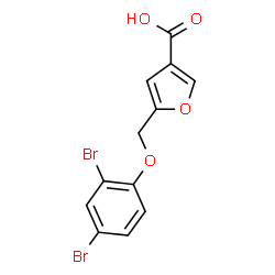ChemSpider 2D Image | 5-[(2,4-Dibromophenoxy)methyl]-3-furoic acid | C12H8Br2O4