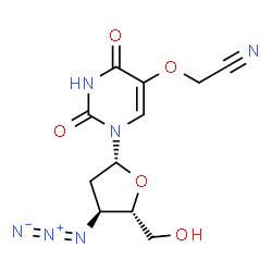 ChemSpider 2D Image | 3'-Azido-5-(cyanomethoxy)-2',3'-dideoxyuridine | C11H12N6O5